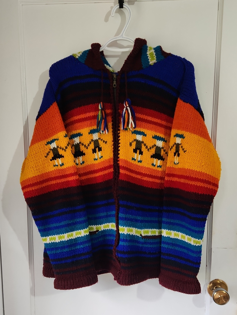 Vintage Hand Knit Hooded Sweater
